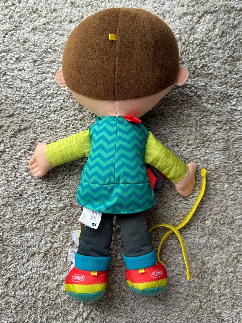 Playskool Dressy Tots Boy Doll Plush Learning Toy Zipper Lace Tie Practice